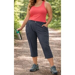 Duluth Trading Co. Dry on the Fly Capris Black Cargo Pants Women's Plus Size 16W